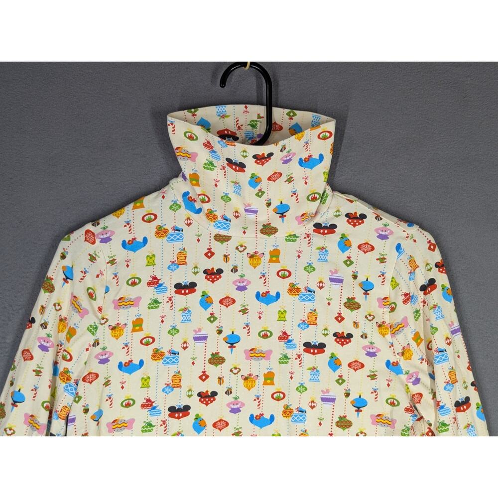 Disney Parks Holiday Turtleneck Mickey & Friends Christmas Ornament Print Sz SM - Picture 2 of 8